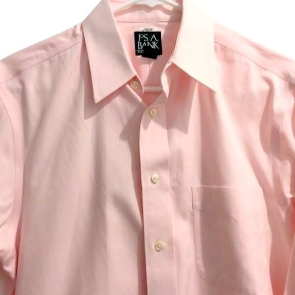 Joseph A Banks Slim Fit Collar Pink Dress Shirt - L - Picture 2 of 9